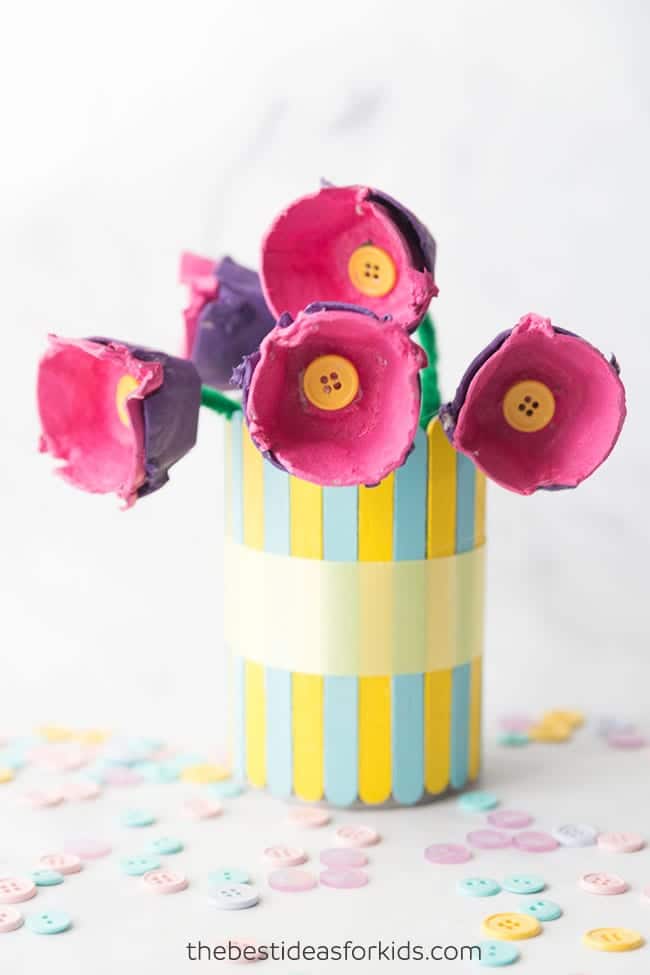 Egg Carton Flower Bouquet