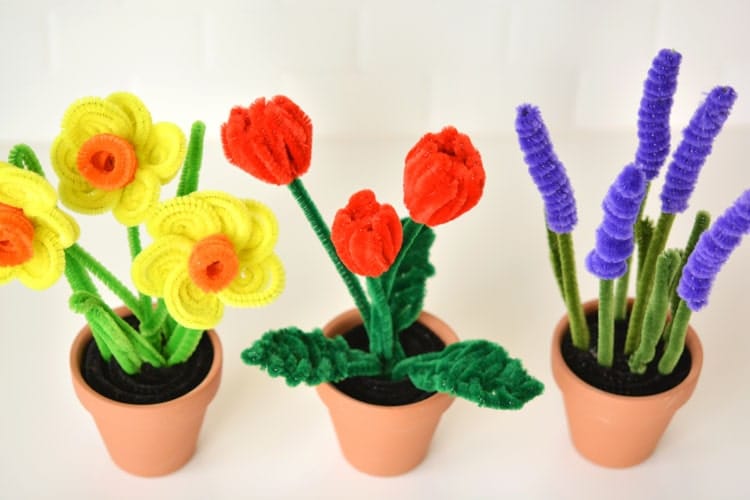 Pipe Cleaner Flowers Three Ways