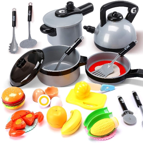 Play Cooking Set With Food & Accessories 