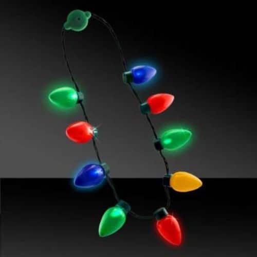 Light Up Christmas Bulb Necklace 