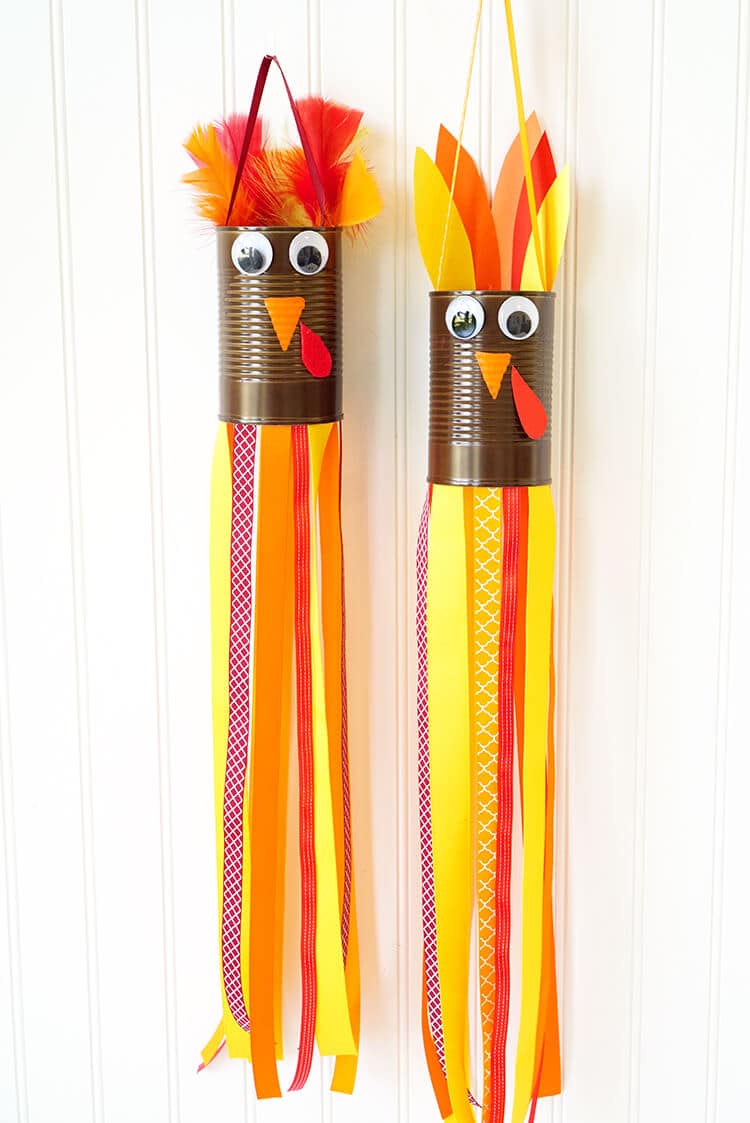 Upcycled Windsock Turkey Craft