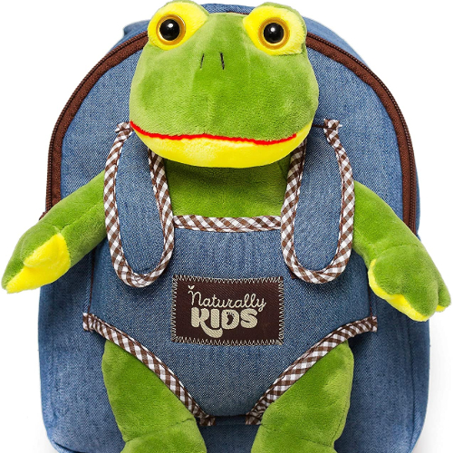 Toddler Backpack With Frog Stuffed Animal