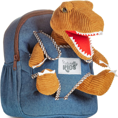 Toddler Backpack With Plush Dinosaur Toy For Kids 3-5