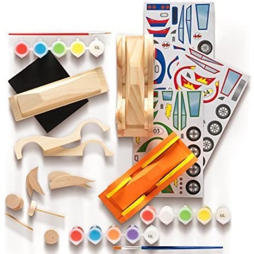 Build & Paint Wooden Cars Kit