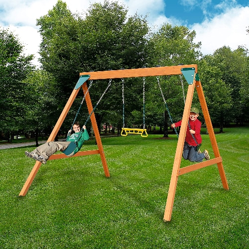 Wooden Swing Set With Swings