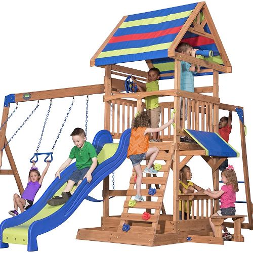 Beach Front All Cedar Wooden Swing Set
