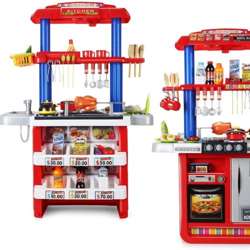 CUTE STONE 2-in-1 Kids Kitchen & Grill Playset