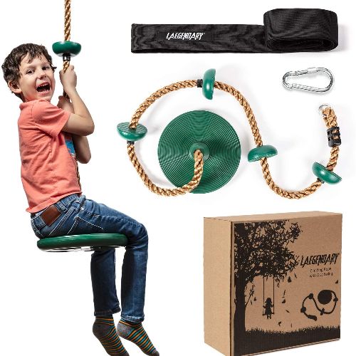 Climbing Rope Tree Swing with Platforms and Disc Swings