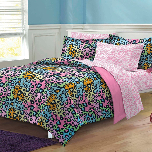 Neon Leopard Bedding Set