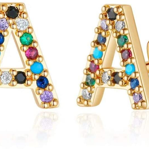 Initial Stud Earrings