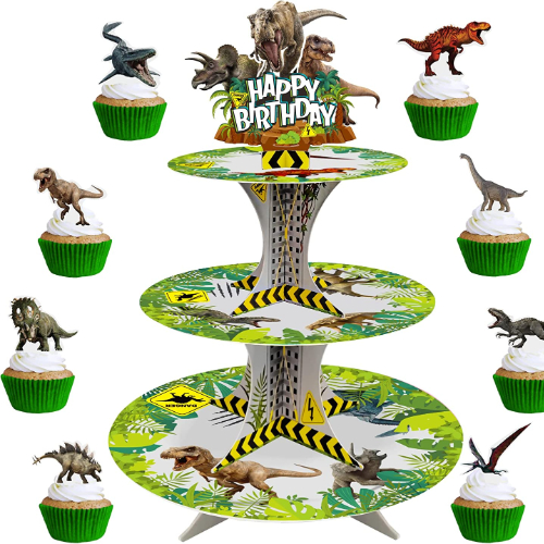 Dinosaur Cupcake Toppers And Stand