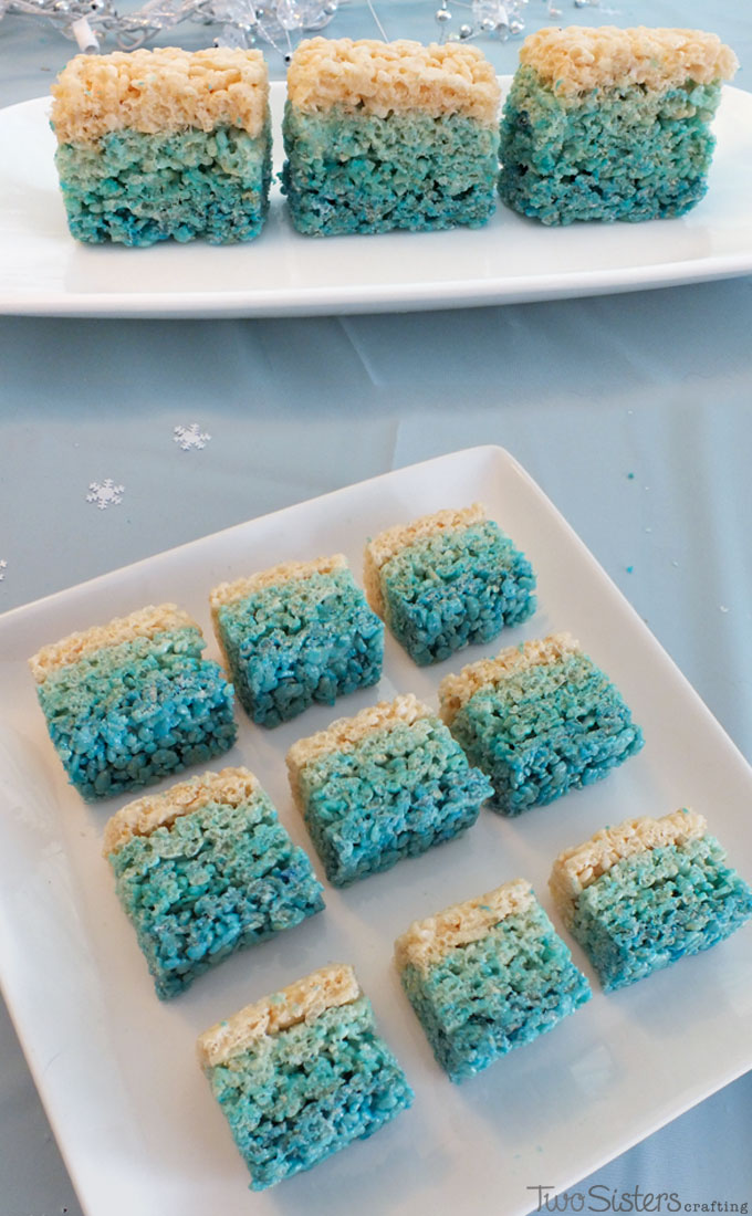 Frozen Ombre Rice Krispy Treats