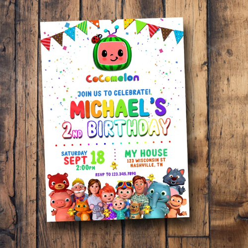CoComelon Birthday Party Invitations