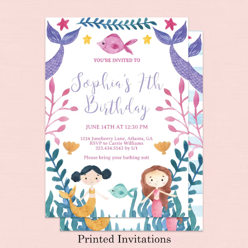 Mermaid Birthday Invitations