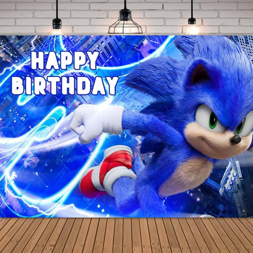 Large Sonic Birthday Backdrop 
